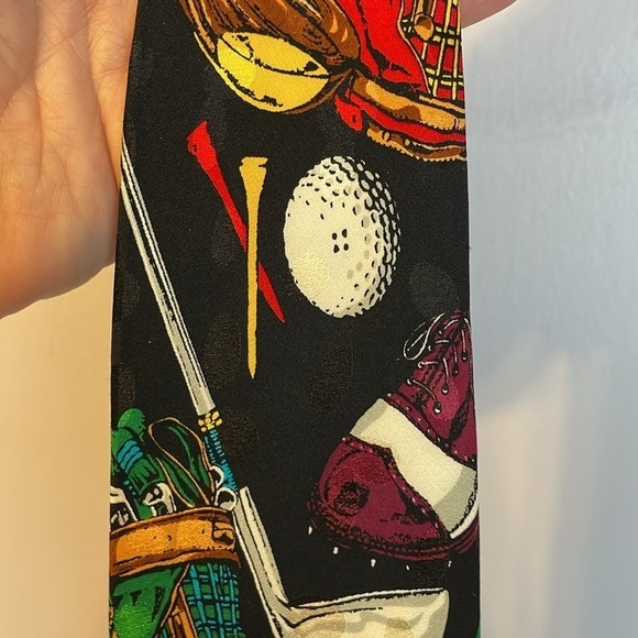 Addiction Vintage Silk Golf Necktie Tie Golf Ball Bag Tee Club Made in Korea - Picture 14 of 16